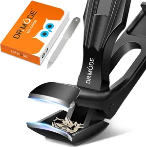 Upgrade Angled Head Large Toe Nail Clippers for Men with Wide Jaw Opening Manicure Cutics, Hawk-Beak Diagonal Nail Clippers Set | DRMODE Cobra 3