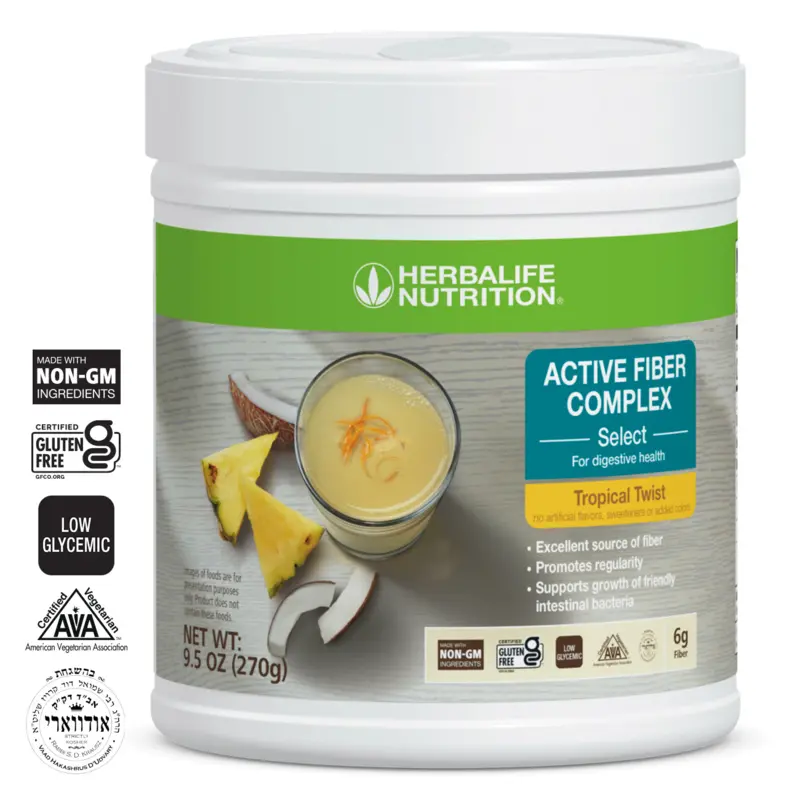 Herbalife Active Fiber Complex Select Dietary Supplement Tea - Tropical Twist Flavor, Vitamin-Supported Natural Healthcare Hydration Powder