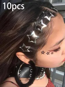 Women's Cute Y2k Star Shaped Hair Clips, 10pcs/set Super Cute Clips Elegant Minimalist Hair Clips Hairpins, Versatile Hair Accessories for Women & Girls for Hairstyle Ideas