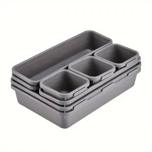 Set Of 8, Plastic Drawer Storage Box Kit, DIY Drawer Storage Tray, Desktop Small Storage Box, Kitchen Storage Box, Durable Storage Organizer