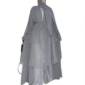 (NEW)N021663 Fashion stitching chiffon cardigan dress