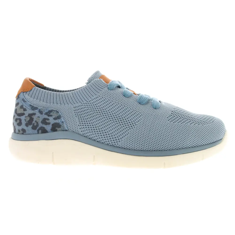 Propet Womens Sachi Leopard-Cheetah Lace Up Sneakers Shoes Casual - Blue