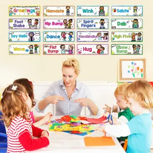 16/48 Pieces Early Education Wall Posters, Classroom Rules Theme, Greeting Theme & Weather Theme Decorations,  Ideal for School Walls