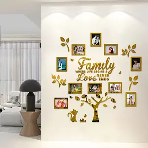 1pcs Acrylic Family Tree Wall Decor Stickers – DIY Acrylic Wall Sticker Photo Frames for Home, Living Room or Any Room. Perfect for Weddings, Mother's Day, Valentine's Day, Thanksgiving, Christmas, Birthdays and Other Occasions