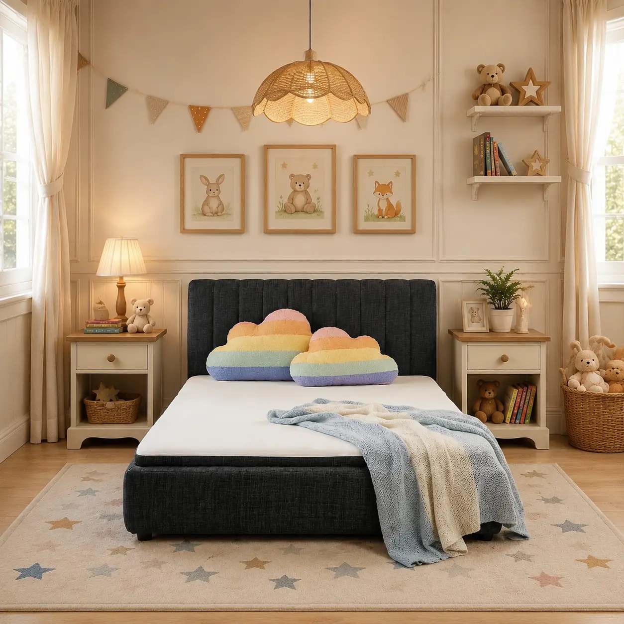 Twin or Full Boneless Bed Frame with Mattress and Detachable Headboard All-in-One Compression Bed Set No Installation Required Automatic Rebound Ideal for Bedrooms Apartments and Rental Properties