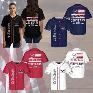 USA 250th Anniversary Baseball Jersey | Custom Name & Number | 1776–2026 Patriotic Shirt, We The People 250th Anniversary Jersey
