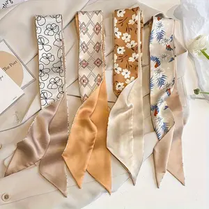 1pc Featuring Bow Ties for Ponytails, Neck Scarves, And Polyester Purse Scarves for Decorative Purposes, Fashionable Hair Accessories for Women And Girls, Silk Head Scarf, Polyester Fabric, Boho style scarf, Checkered scarf