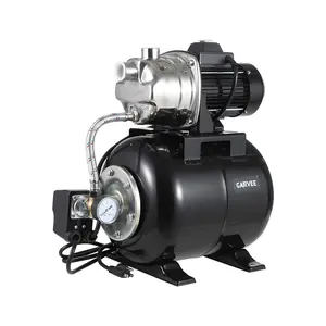 GAOMON 1.6HP Stainless Steel Shallow Well Pump with Pressure Tank – 1320 GPH High-Current Jet Pump – Automatic Pressure Switch – For Home, Garden, Irrigation, Farm – Black (1.6 HP Black)