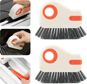 (2-Pack)2 in 1 Groove Cleaning Brush, Hard Bristle Crevice Cleaning Brush Window Track Cleaning Tools Grip Bristle Crevice Cleaning Brush