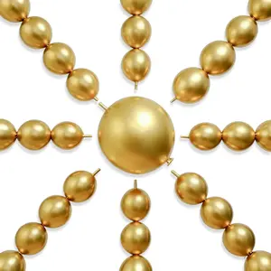 PartyWoo Metallic Gold Linking Balloons 100pcs 6 Inch Gold Link Balloons for Birthday Wedding Anniversary Graduation Bachelorette Retirement Engagement Disco Party Decorations Gold-G101