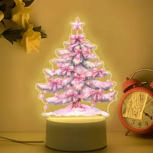 USB Powered Christmas Tree Night Light, Desktop Decoration, No Battery Needed, Includes USB Cable, Perfect Holiday Gift, Decorative Night Light