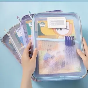 4 Large Capacity A4 File Bags, Portable Handheld Storage Bag, Book Storage Bag, Exam Paper Classification Bag, Multi-Purpose Office Organizer, Expanding File