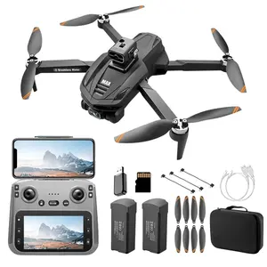 V168 PRO MAX GPS Foldable Drone with 4.5" Screen Controller, Brushless Motor, Optical Flow Positioning, Stable FPV Transmission, One-Key Return, Lightweight RC Drone for Outdoor Flying, Beginners and Gift