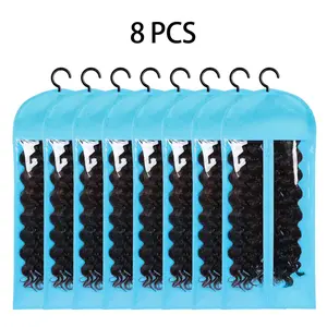 Wig Storage Hanging Bag Set with Hangers - 8/4-Pack, Breathable Lightweight Fabric, Dust-Proof (Wig Accessories for Hair Extensions & Fashion)