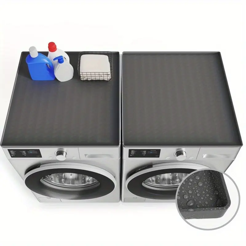 2-Pack Rectangular Washing Machine Covers, 26"x18" Durable Protective Non-Slip Silicone Rubber Quick-Dry Top Covers for Home Laundry Room