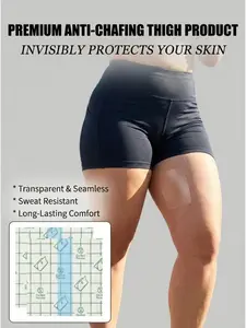 100 pieces of 8-centimeter anti-slip protective bands, used for thigh inner-side protective stockings, invisible seamless thigh bands, preventing abrasions on the inner side of the thighs during exercise, suitable for running, sports, marathons, and walki