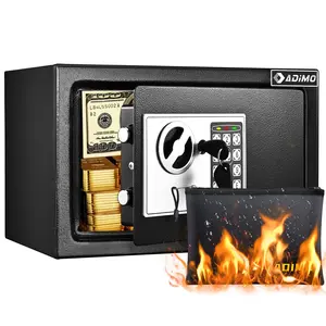 Safe Box, 0.5 Cubic Feet Home Safe, Steel Security Safe with Digital Keypad and 2 Keys, Wall-Mounted Cabinet Safe Protect Cash, Gold, Jewelry, Documents for Home, Office, Hotel