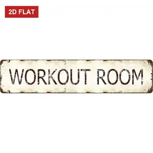 Retro  Gym Sign - Vintage Workout Room Metal Wall Art 4x16 Inch, Durable Fitness Center Decor for Home Hotels Schools, Weatherproof Commercial Gym Signage with Rustic Finish