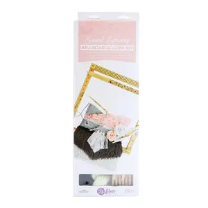 Adjustable Loom Kit - Sweet Spring (19 pcs includes wood loom, tools, embellishments, flowers, yarn)