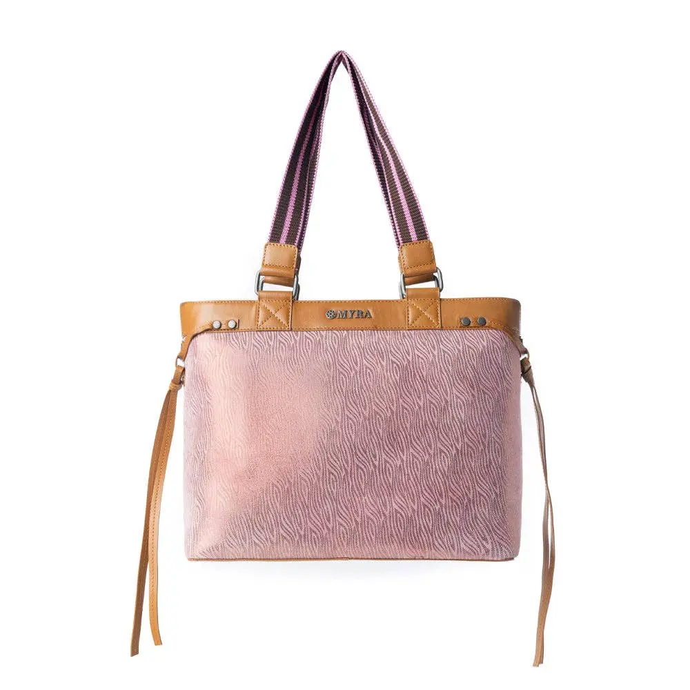 Sweetbriar Leather Tote Bag for Women in pink with textured detail and shoulder strap: Pink