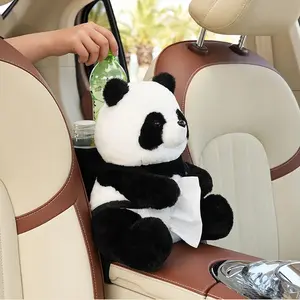 Car-mounted Panda Trash Can Tissue Box All-in-One Armrest Tissue Box Creative Cartoon Cute Female Storage Supplies