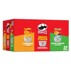 Pringles Snack Stacks Variety Pack Potato Crisps Chips, Lunch Snacks, 27 Count - Crunchy - Crispy