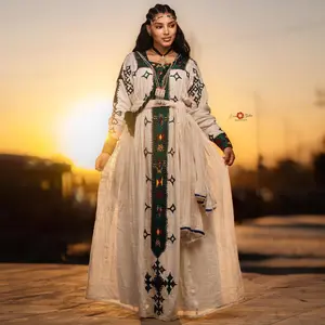 Ethiopian Dress For Women, Traditional Habesha Dress, Ethiopian Saba Kemis, Handmade Eritrean Zuria Clothing, New Habesha Cultural Design