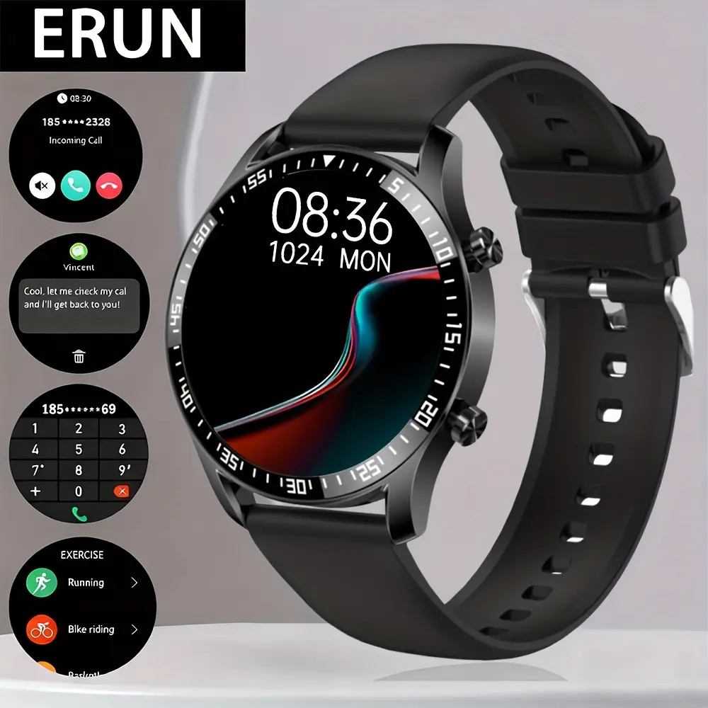 Premium Wearable Tech Smart Wristwatch with Abs Tracking, Batteries (Yes), Multiple Sports Modes (1: Running), Call Reminders, Message Notifications, Music Player Control, Sedentary Alerts, Calorie Tracker - Ideal Gift for Valentine’s Day, Christmas