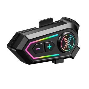 Motorcycle Wireless Helmet Headset, Rechargeable Wireless Hands Free Talking Headset, Handsfree Call Music Headphone for Motorcycle