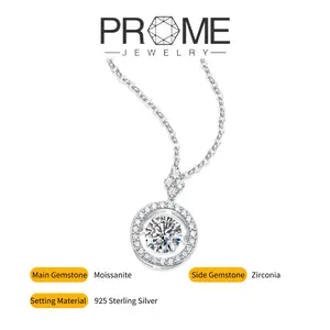 (MX001)S925 Silver Synthetic Moissanite Necklace Dynamic Design Dancing Pendants Hypoallergenic  Sparkling Elegant Durable for Everyday Wear Perfect Gift for Women