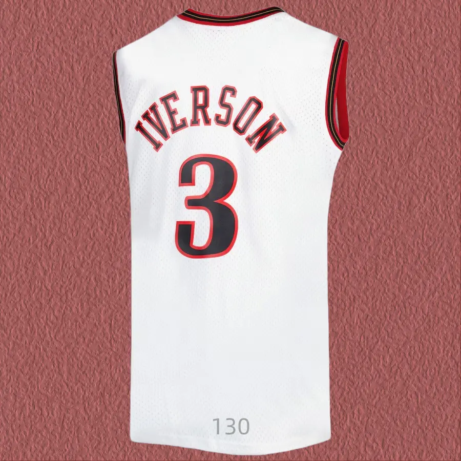 Allen Iverson Classic-Design stitched Basketball Jerseys Retro Men's Sleeveless White shirt