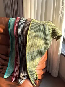 Women's Casual Lightweight Fitted Triangle Scarf Shawl, Striped Pattern, Perfect for Dating, Shopping, and Daily Wear