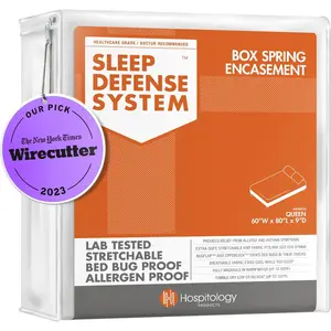 Box Spring Encasement - Zippered Bed Bug Dust Mite Proof Hypoallergenic - Sleep Defense System - Queen –60" W x 80" L