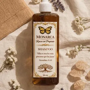 Monarca Nourishing Hair Shampoo with Rosemary & Ginger for Healthy Scalp and Hair Care - Gentle Cleansing, Strengthening, and Nourishing Formula