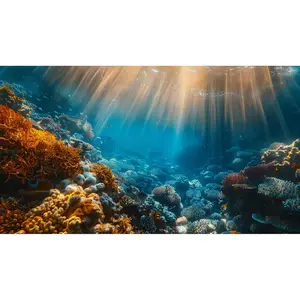 30 x 18 Inches Aquarium Background Cloth for Ocean Fish Tank and Terrarium