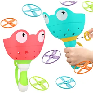 Outdoor Toys for Kids Ages 4-8: Flying Disc Launcher Toys Manual Capture Catching Outdoor Games for 3 4 5 6 7 8 Years Old - Outside Toys for Toddlers 3-5 Christmas Easter Birthday Gifts Boys Girls