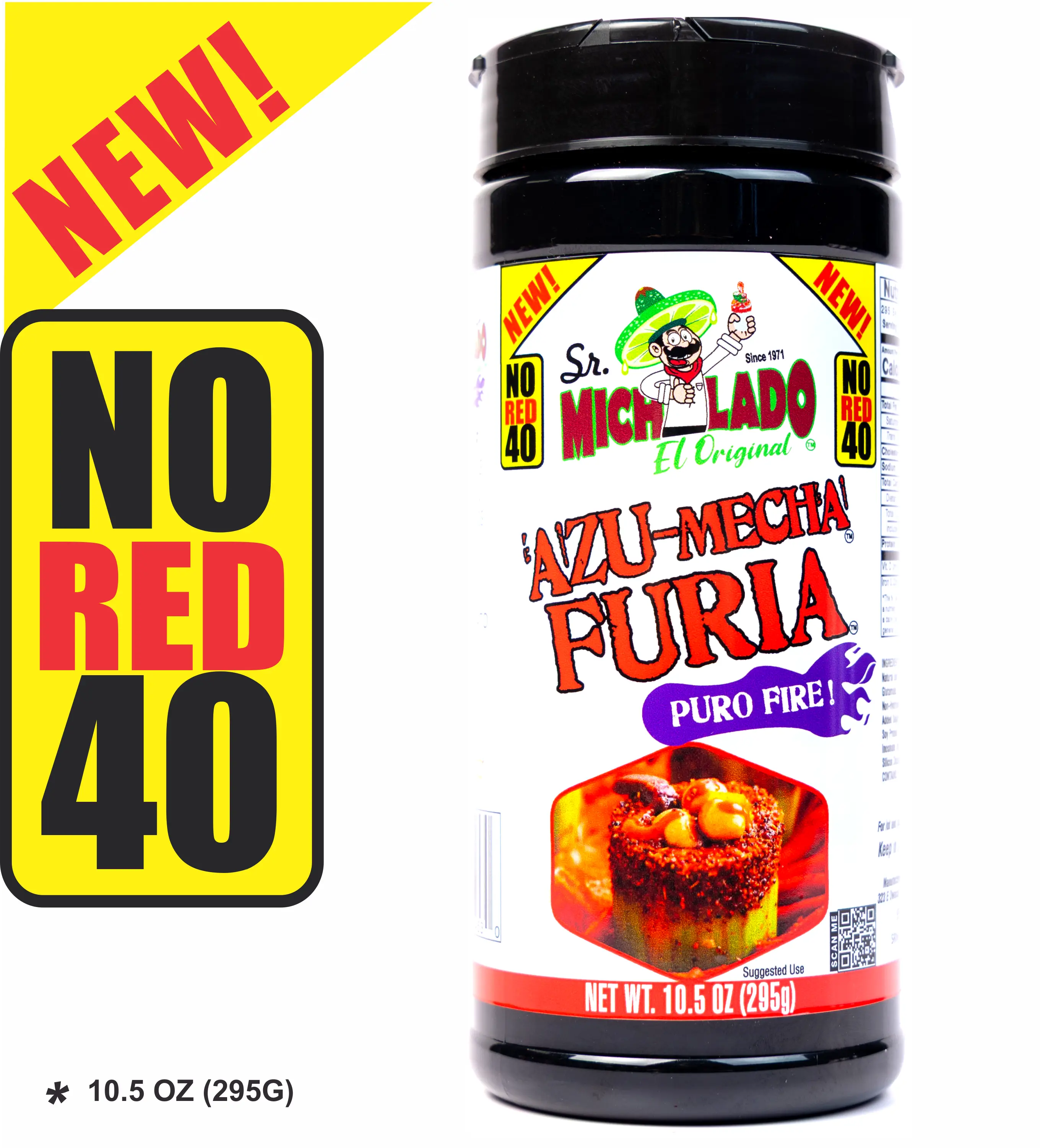 NO RED 40 - Azu-Mecha FURIA 10.5oz Snack Seasoning - Sr. Michelado - Bottle Snack Flavor powder