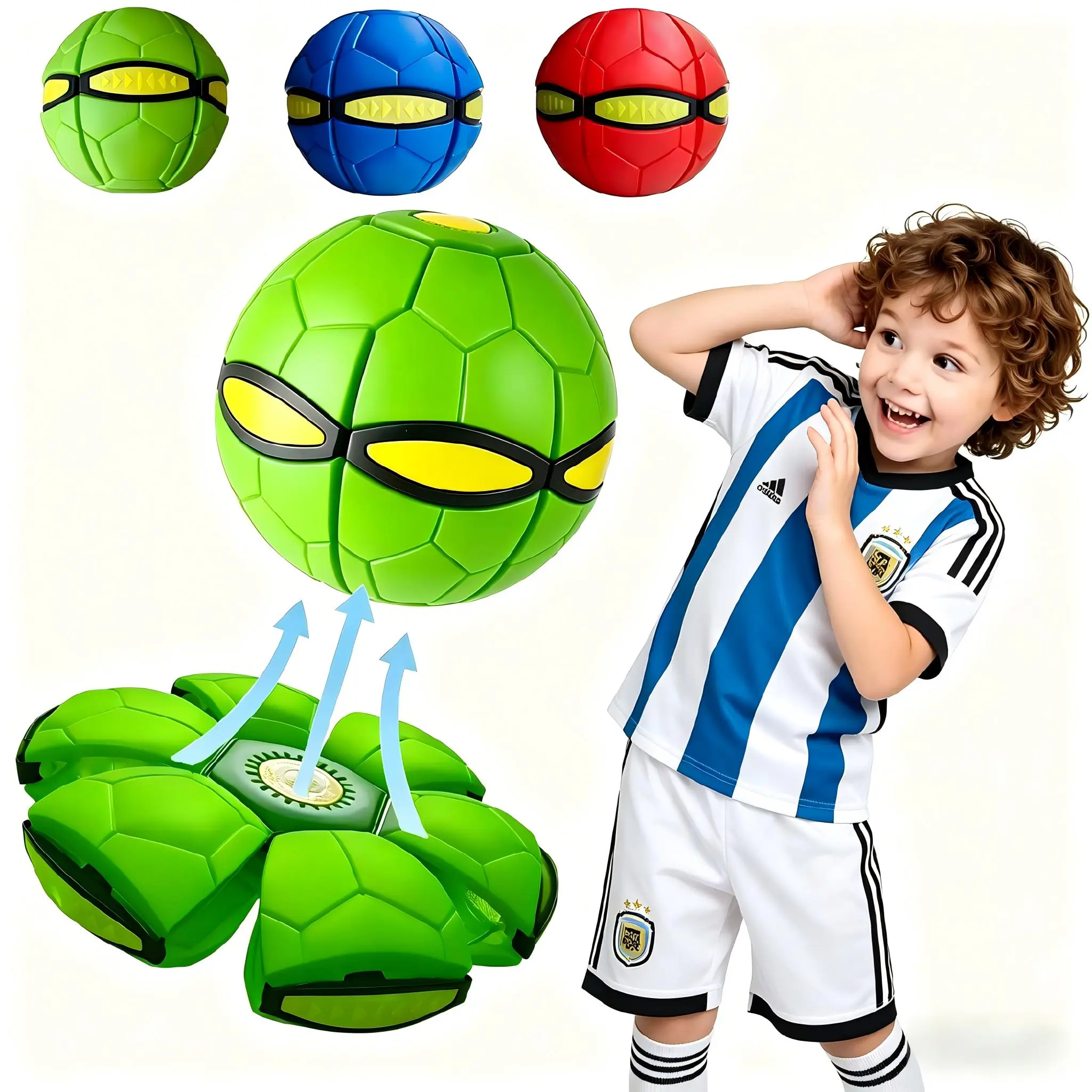 Magic Bouncing Ball Light Dual Form – Pop up, Meta Ball Metaball Transforming Design – Flying Saucer Bouncy – Interactive Bouncing Balls for Children Dogs Pets Toys outdoor sport cool gifts for bounce