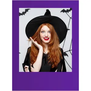 32 x 24 Inch Large Blank DIY Photo Booth Props Picture Frame Party Frame DIY Photo Booth Props Selfie for Birthday, Graduation, Christmas Holiday Party(Purple,Halloween)