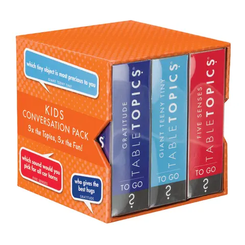 TableTopics Kids Conversation Pack - 120 Conversation Cards for Family Play, Engage and Connect with Children, Portable & Entertaining