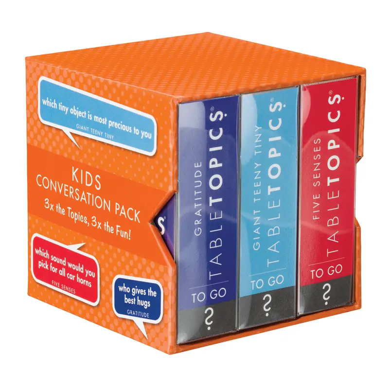 TableTopics Kids Conversation Pack - 120 Conversation Cards for Family Play, Engage and Connect with Children, Portable & Entertaining