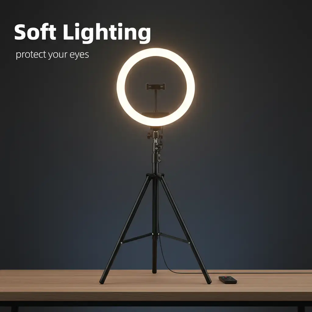 BrawRing 10.5" Ring Light with 69" Tripod Stand and Phone Holder Kit, Full-Screen Zoom Lighting for Video Recording, Makeup, Live Stream, Dimmable LED Selfie Ring Light Tripod for iPhone with Remote Smartphone Cellphone