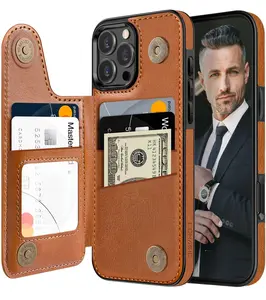LOHASIC Wallet Case for iPhone 16 Pro Max 5 Card Holder Safe RFID Blocking Vintage PU Leather ProMax Phone Cover to Men Women Kickstand Flip Folio Portfolio 6.9 Inch - Brown