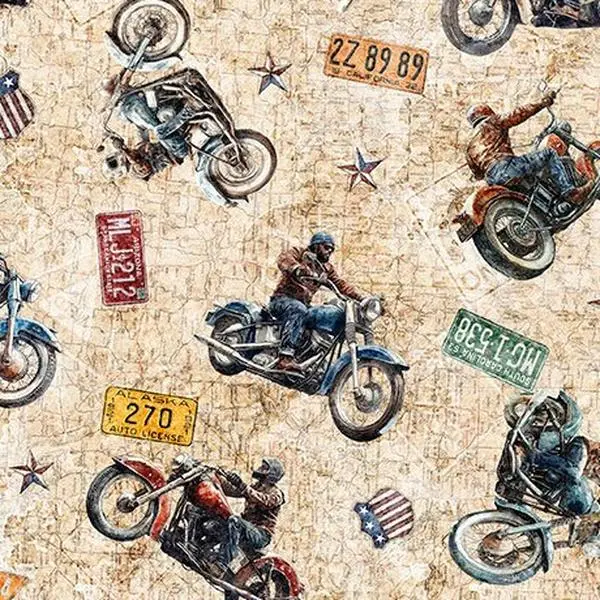 Fabric QT Birch Grunge Biker Toss Stars Stripes & Steel by the Quarter Yard 31696-A