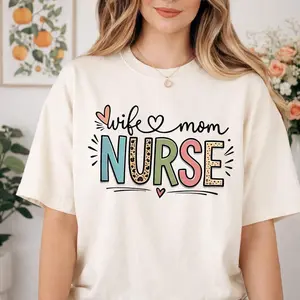 Wife Mom Nurse Shirt & Sweatshirt, Proud RN Wife and Mom Shirt, Mother's Day Gift for Registered Nurse, Registered Nurse Mom Shirt