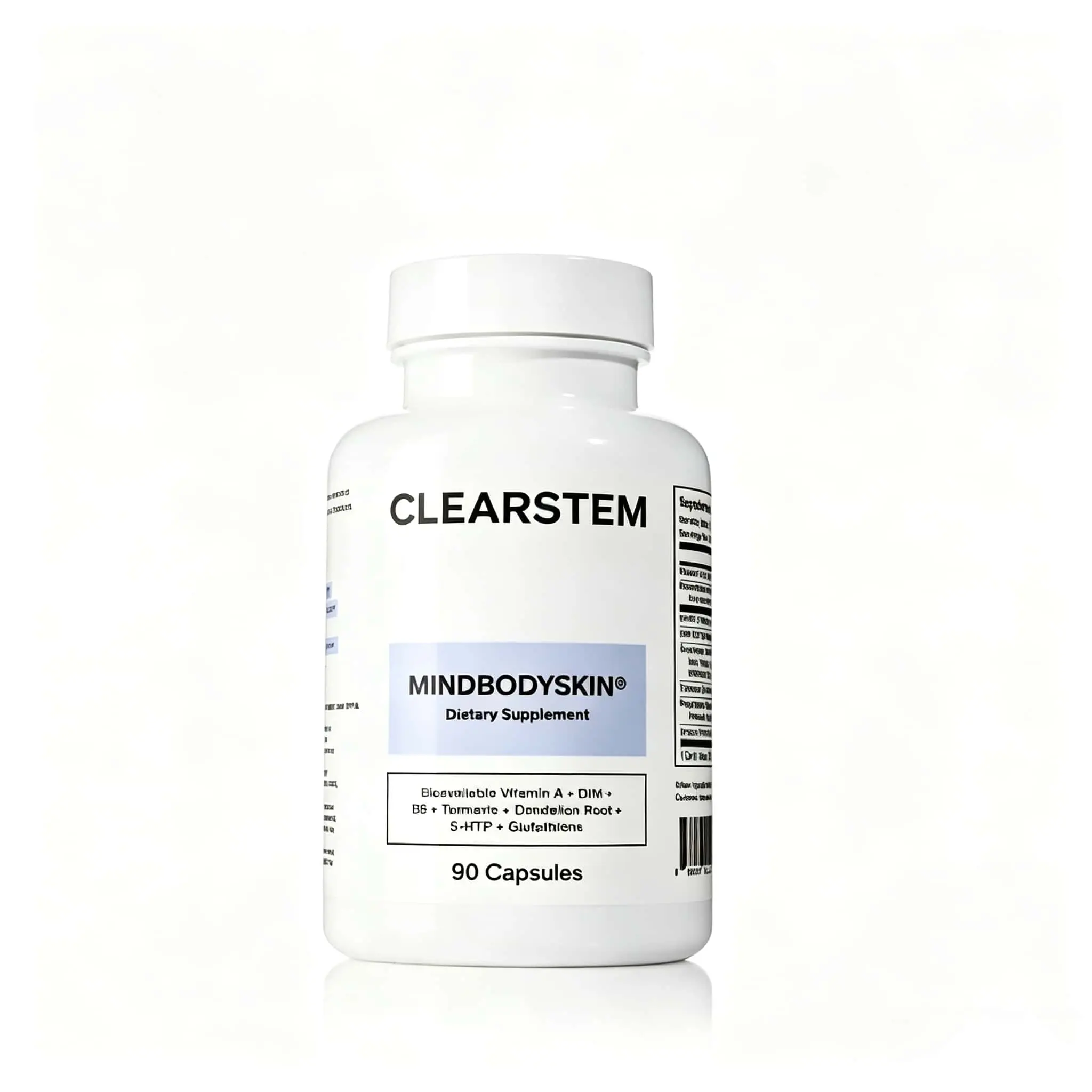 MINDBODYSKIN Hormonal Acne Supplement - Digestive Support, Liver Detoxifiers, Hormone Balancing, Mood Support, Reduces Stress, PMS Acne, Excess Oil, 90 Capsules