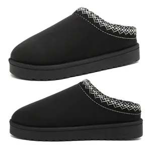 Women's Slippers Platform Mini Boots Short Ankle Boot Fleece Lined Sneakers House Slippers Anti-Slip Boot For Outdoor Springfresh