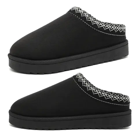 Women's Slippers Platform Mini Boots Short Ankle Boot Fleece Lined Sneakers House Slippers Anti-Slip Boot For Snow  Indoor Outdoor Springfresh