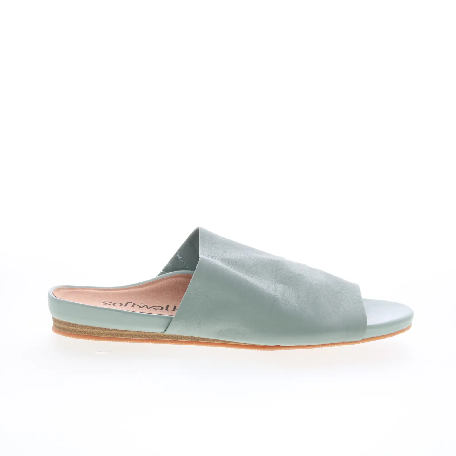 SoftWalk Camano S2205-312 Womens Green Leather Slides Sandals Shoes
