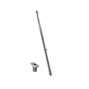 MARINE CITY Flag Stanchion Pole & Base Kit – 24-Inch Adjustable Stainless Steel